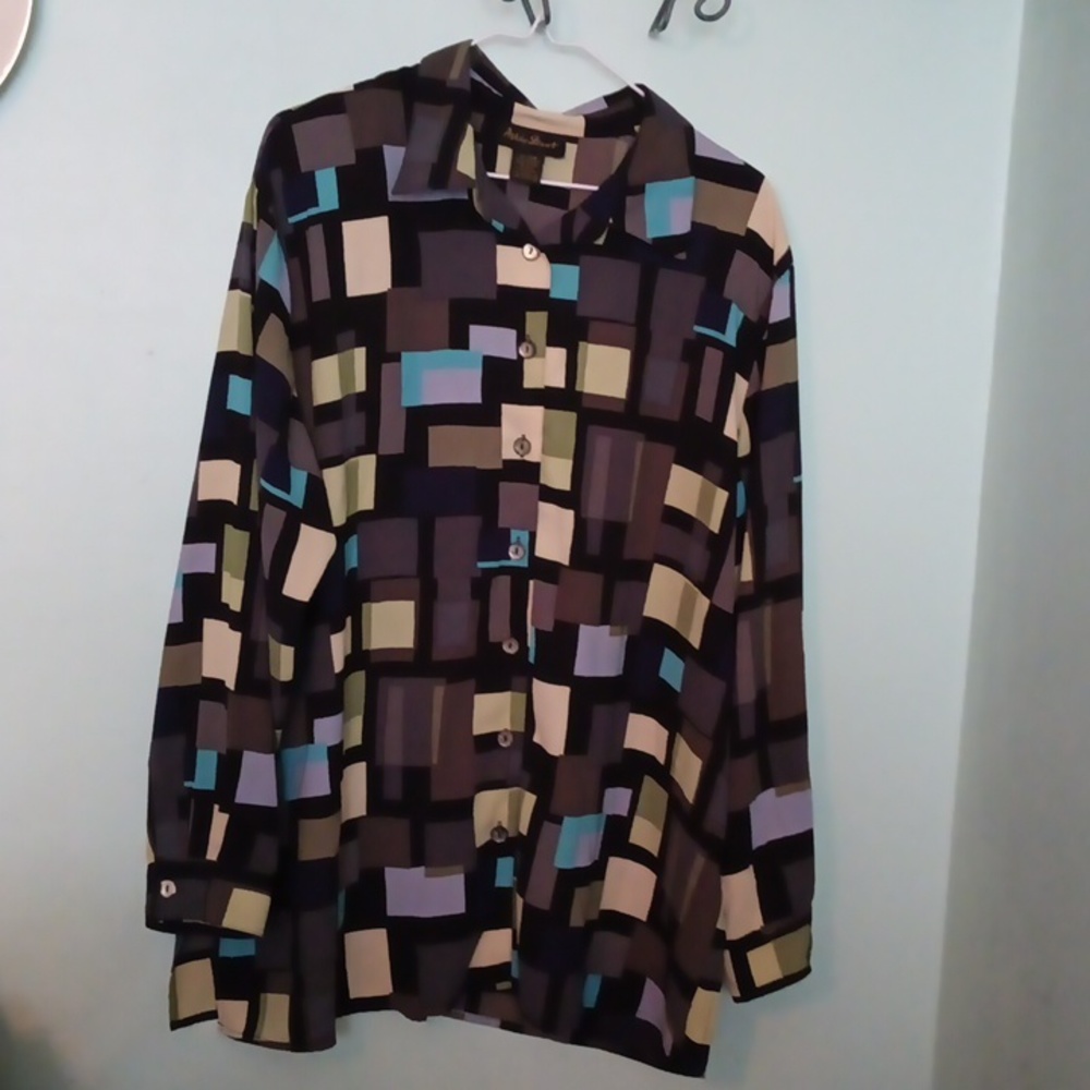 Ashley Stewart Women Plus Size Blouse Top Multi-color